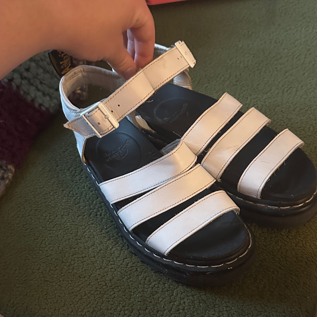 Dr. Martens White Strappy Sandals
